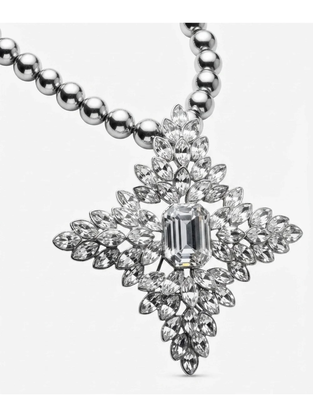 Vintage Kenneth Lane Cruciform Star Brooch Pendant w/ Monet